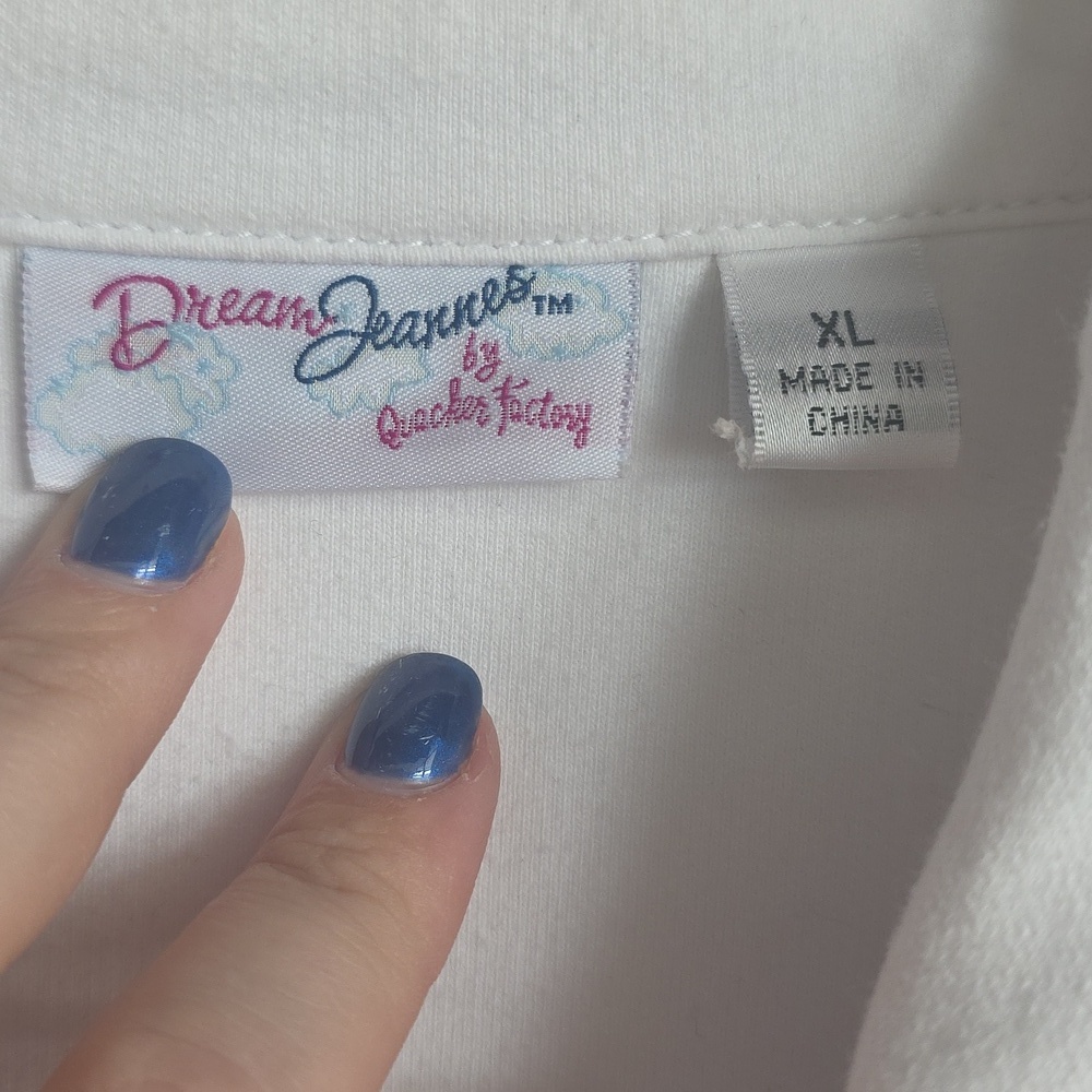 White Denim Rhinestone Jacket - Picture 6 of 7